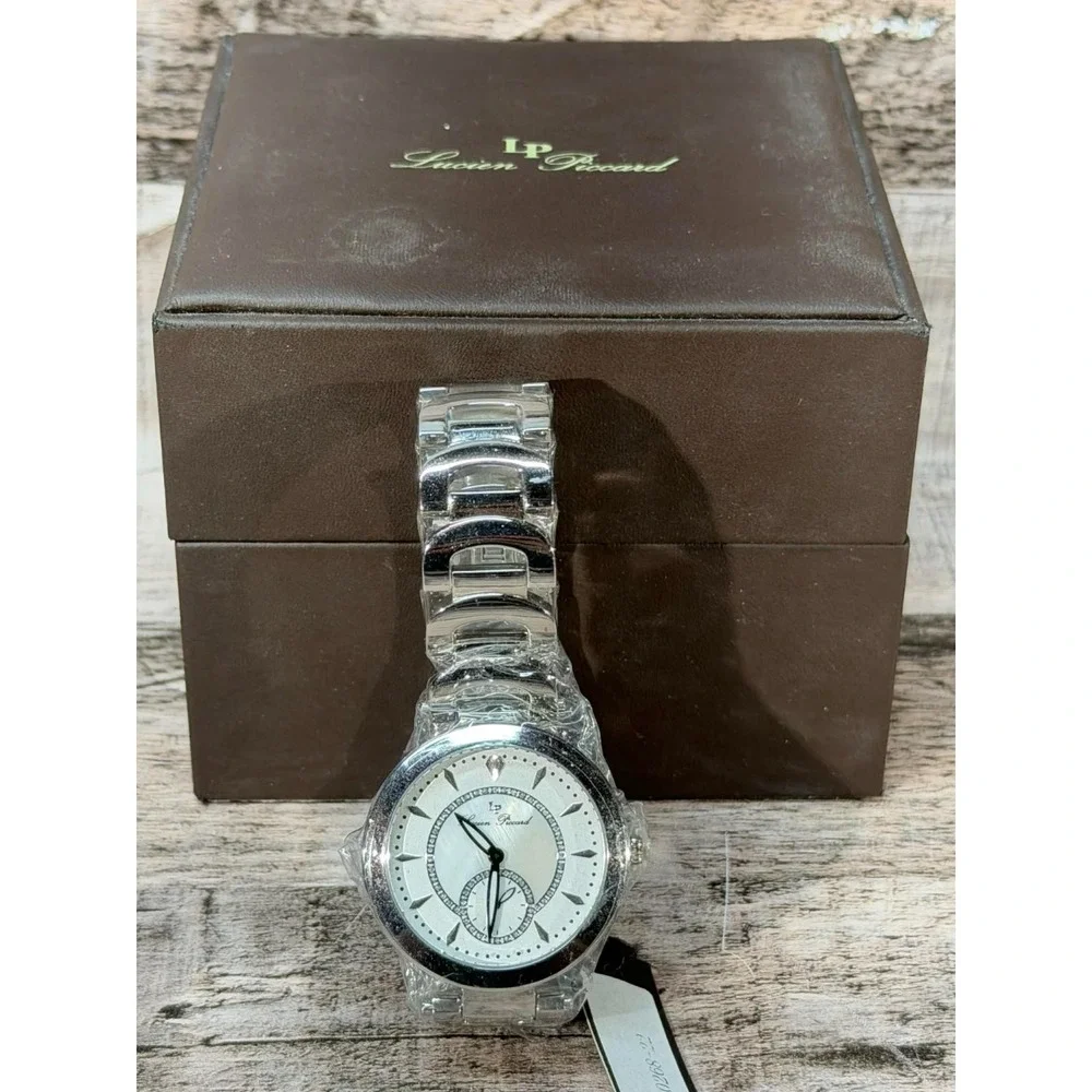 New Lucien Piccard 10268-22 Casablanca Stainless Steel White Mop and Silver